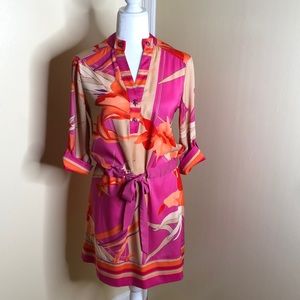 NEW YORK & COMPANY PINK/ORANGE  DRESS SIZE XS
